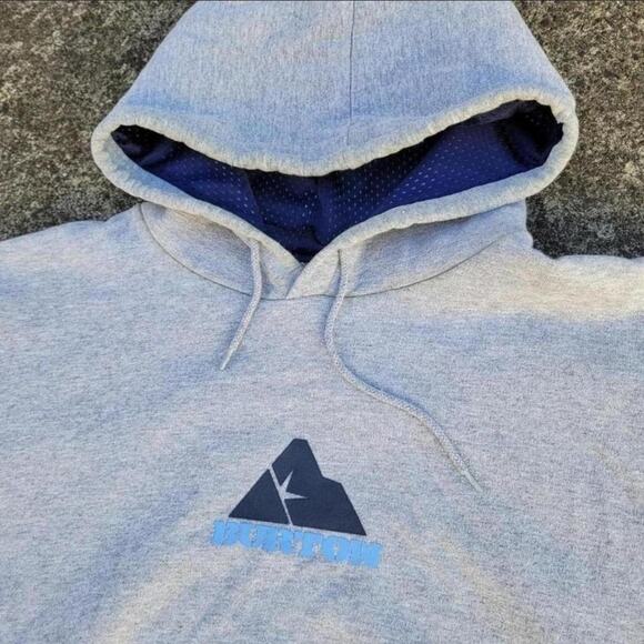 Vtg Y2k BURTON SNOWBOARDS Futuristic Star Logo Snowboard Hooded Sweatshirt XL - Picture 2 of 4